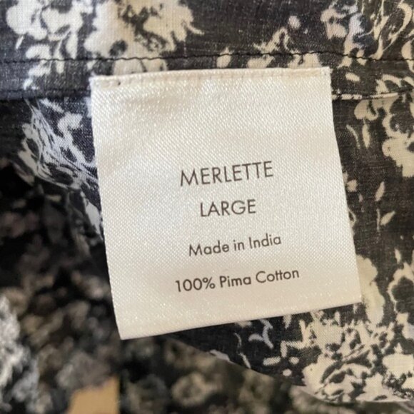 Merlette Lasse Print Mini Dress in Black Stamped Floral Size Large - Picture 5 of 6